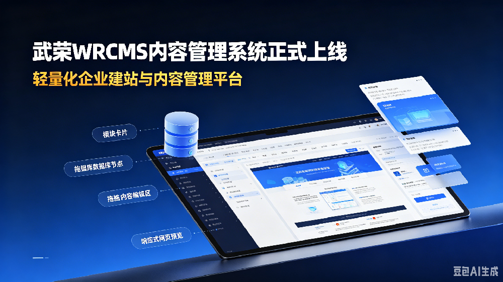 武荣WRCMS内容管理系统正式上线 主打轻量化企业建站体验