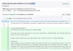 漏洞利用接踵而至:Apache为Log4j发布2.17.0新版补丁修复